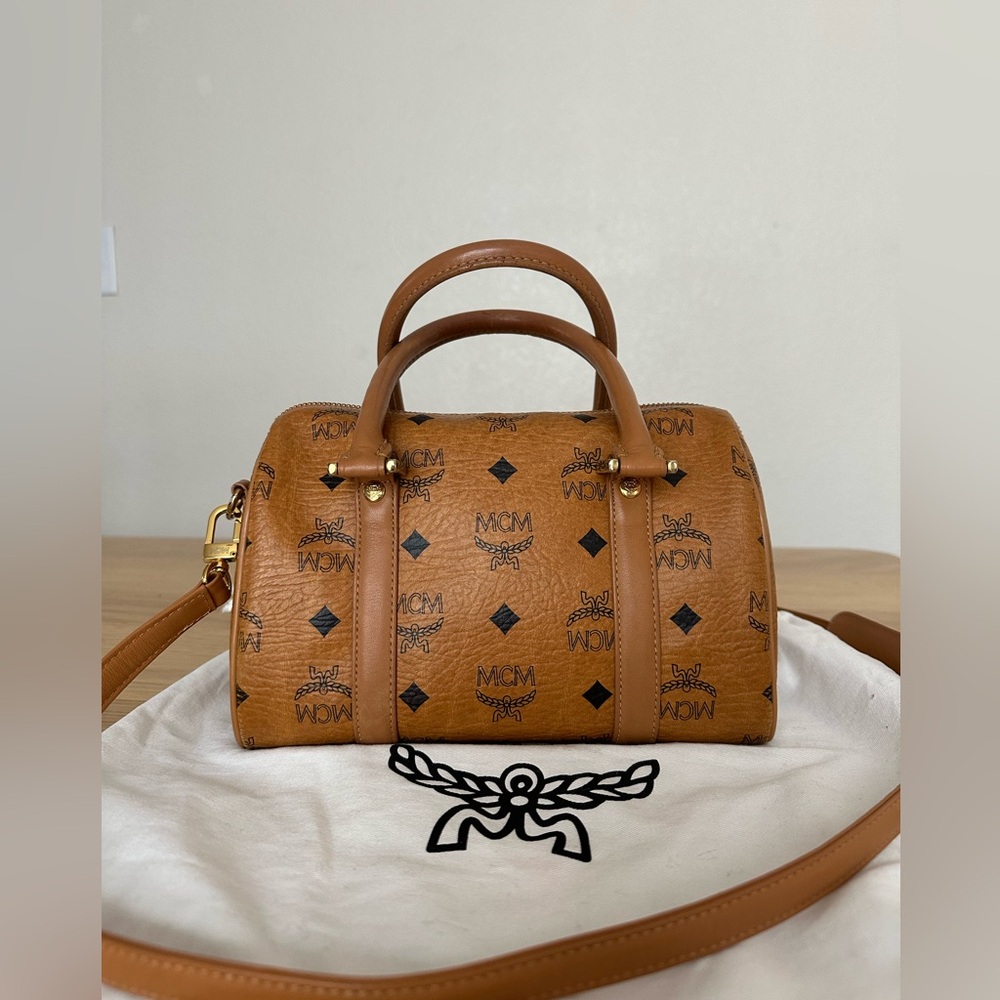 Sold MCM Cognac Small Bostonbag with dustbag (two way) - Picture 4 of 15